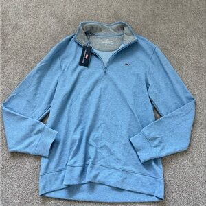 Vineyard Vines Men's Light Blue Quarterzip